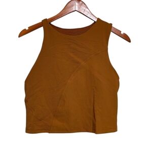 lululemon Ribbed Asymmetrical Yoga Tank Top Butternut Brown Size 10